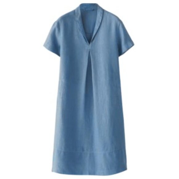 Poetry Blue Linen Dress - Picture 1 of 4
